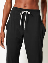 Load image into Gallery viewer, Ladies Black 3/4 Bottoms Elasticated Waist Tie Joggers