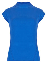 Load image into Gallery viewer, Ladies High Neck Cap Sleeve Soft Knitted Jumper