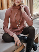Load image into Gallery viewer, Ladies J.Jill Antique-Rose Cotton Blend Turtle Neck Top