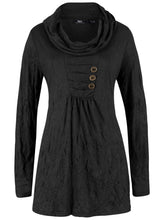 Load image into Gallery viewer, Ladies BPC Cowl Neck Crushed Crinkle Effect Long Sleeve Tunic Tops