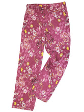 Load image into Gallery viewer, Ladies Pink Floral Print Wide Leg Elasticated Waist Cropped Trousers