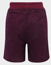 Load image into Gallery viewer, Boys Burgundy Cotton Ribbed Elastic Waist Drawstring Pull-On Shorts