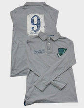 Load image into Gallery viewer, Boys Grey Lions Rugby 96 Long Sleeve Cotton Polo T-Shirt 10/12yr