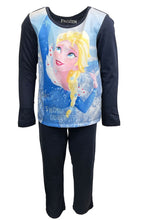 Load image into Gallery viewer, Girls Frozen Dark Navy Cotton Top & Bottom Pyjamas Set