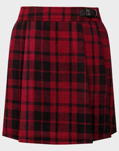 Load image into Gallery viewer, Girls Ribbed High Neck Long Sleeve Top With Plaid Tweed Pleated Skirt Outfit Set