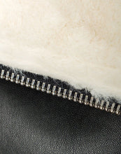 Load image into Gallery viewer, Ladies Black Threadbare Shannay Faux Fur Trim Faux Leather Aviator Jacket