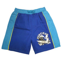 Load image into Gallery viewer, Boys The Simpson Navy & Blue Surf's Up Swimming Shorts