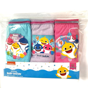 Girls Baby Shark Cotton 3 Pack Knickers