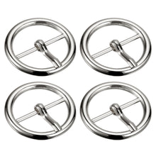 Load image into Gallery viewer, Silver 4 Pieces 64mm Round Single Prong Buckle Pin Centre Bar Buckles for Belts
