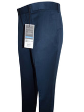 Load image into Gallery viewer, Mens Navy Slim Fit Flat Front Smart Suit Tailored Trouser