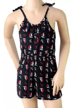 Load image into Gallery viewer, Girls Funky Diva Navy & Red Sailor Print Strappy Playsuit