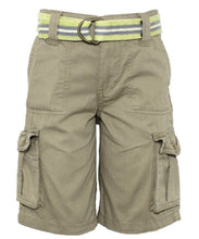 Load image into Gallery viewer, Boys Attire Beige Henna Cotton Adjustable Waist Belted Combat Cargo Shorts