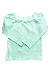 Load image into Gallery viewer, Girls Mint Green Blue Scoop Neck Soft Cotton Rich Longsleeve Top