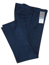 Load image into Gallery viewer, Mens Navy Slim Fit Flat Front Smart Suit Tailored Trouser