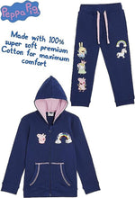 Load image into Gallery viewer, Girls Peppa Pig Navy Blue Unicorn Sequin Tracksuit