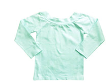 Load image into Gallery viewer, Girls Mint Green Blue Scoop Neck Soft Cotton Rich Longsleeve Top