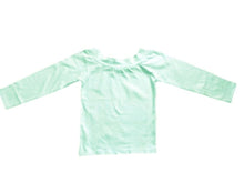Load image into Gallery viewer, Girls Mint Green Blue Scoop Neck Soft Cotton Rich Longsleeve Top