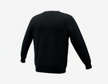 Load image into Gallery viewer, Men’s Black Crew Ribbed Neck Cotton Knit Rich Long sleeve Regular Fit Jumper