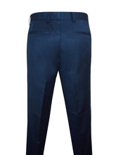 Load image into Gallery viewer, Mens Navy Slim Fit Flat Front Smart Suit Tailored Trouser