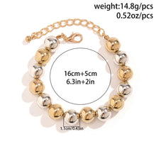 Load image into Gallery viewer, Ladies Elegant Gold Silver Two Tone Ball Bead Bracelet &amp; Choker

