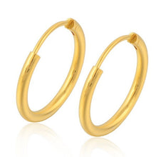 Load image into Gallery viewer, Ladies Girls Smooth 18K Yellow Gold Plated Round Hoop Earrings
