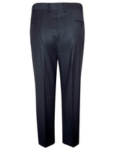 Load image into Gallery viewer, Mens Jack Reid Black Thin Stripes Regular Fit Flat Front Tailored Smart Trouser
