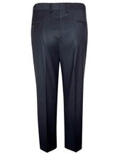 Load image into Gallery viewer, Mens Jack Reid Black Thin Stripes Regular Fit Flat Front Tailored Smart Trouser