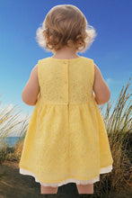 Load image into Gallery viewer, Baby Girl's Yellow Lemon Floral Lace Sleeveless Dress
