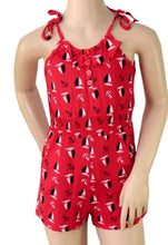 Load image into Gallery viewer, Girls Funky Diva Navy & Red Sailor Print Strappy Playsuit