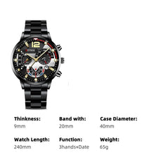 Load image into Gallery viewer, Mens Luxury Luminous Dial Quartz Wrist Stainless Steel Scratch Resistance Watch
