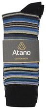 Load image into Gallery viewer, Mens Atano Multi Stripe Designs Cotton Rich 6 Pack Socks