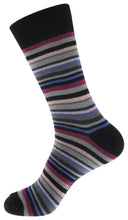 Load image into Gallery viewer, Mens Atano Multi Stripe Designs Cotton Rich 6 Pack Socks