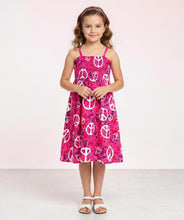 Load image into Gallery viewer, Cerise Multi Peace Motif Hanky Hem Strappy Dress