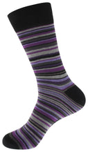 Load image into Gallery viewer, Mens Atano Multi Stripe Designs Cotton Rich 6 Pack Socks