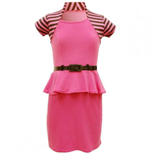 Pink & Black Shrug & Peplum Style Dress