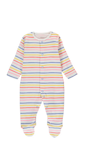 Baby Unisex Multi Color Stripe Cotton Footie Sleepsuit