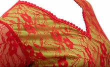 Load image into Gallery viewer, Red Floral Lace Long Sleeve Tunic Womens Dress