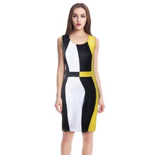 Load image into Gallery viewer, Yellow Multi Sleeveless Color Block Dress