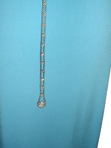 Blue Stylish Diamante Neck Sleeveless Dress