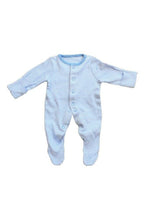 Load image into Gallery viewer, Baby Boys BabyGrow Blue Star Embroidery Striped Romper Cotton Sleepsuits 0-9mths