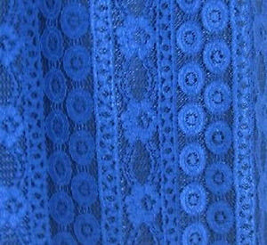 Royal Blue Floral Lace Dress