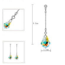 Load image into Gallery viewer, Tear Drop Crystal Necklace Pendant & Earring Sets