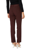 Load image into Gallery viewer, Burgundy Straight Leg Casual Office Smart Trouser