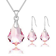 Load image into Gallery viewer, Tear Drop Crystal Necklace Pendant & Earring Sets