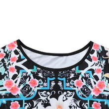 Load image into Gallery viewer, Black Multi Floral Square Prints Bodycon Dress