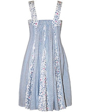 Load image into Gallery viewer, Blue striped patterned sleeveless Domino Girl dress.
