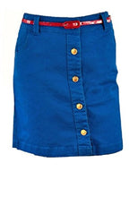 Load image into Gallery viewer, Blue Button Down Mini Skirt Plus Belt
