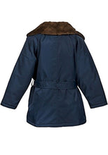 Load image into Gallery viewer, Navy Faux Fur Collar Winter Padded Coat