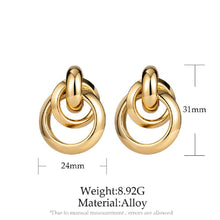 Load image into Gallery viewer, Bold Round Geometric interlock Smooth Stud Earrings