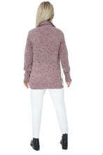 Load image into Gallery viewer, Ladies Purple Marl Patterned Knitted Button Down Cardigan